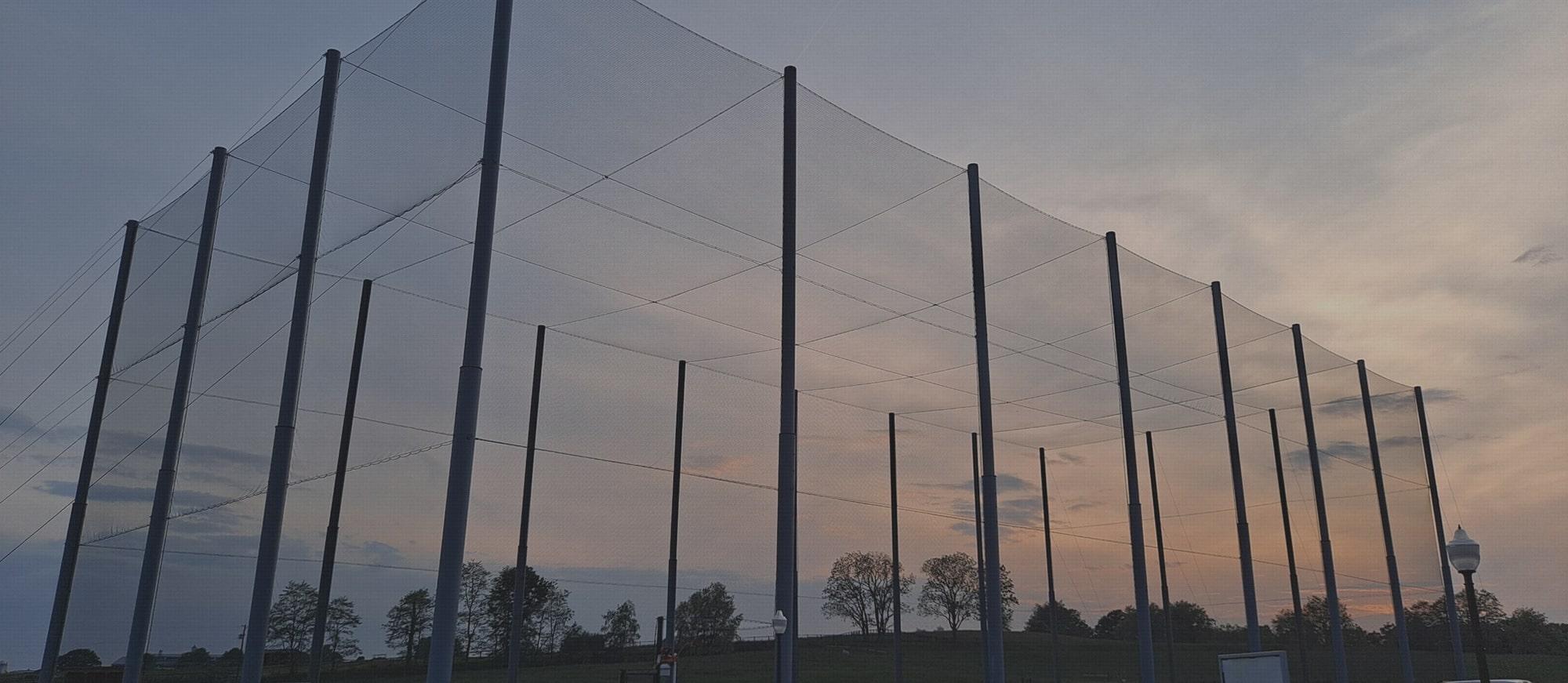 Virginia Tech netted drone park enclosure — UAV testing and pilot training containment